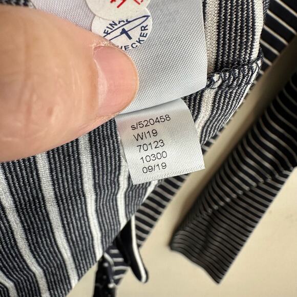 Ann Taylor Striped Drop Shoulder Cardigan Blue White M - Picture 8 of 11